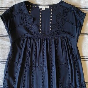 Black eyelet top